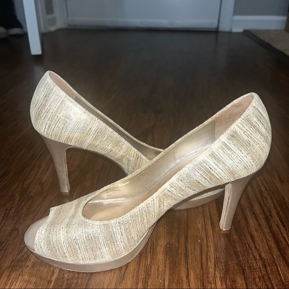ANTONIO MELANI Shoes Antonio Melani Gold Peep Toe Pumps Poshmark